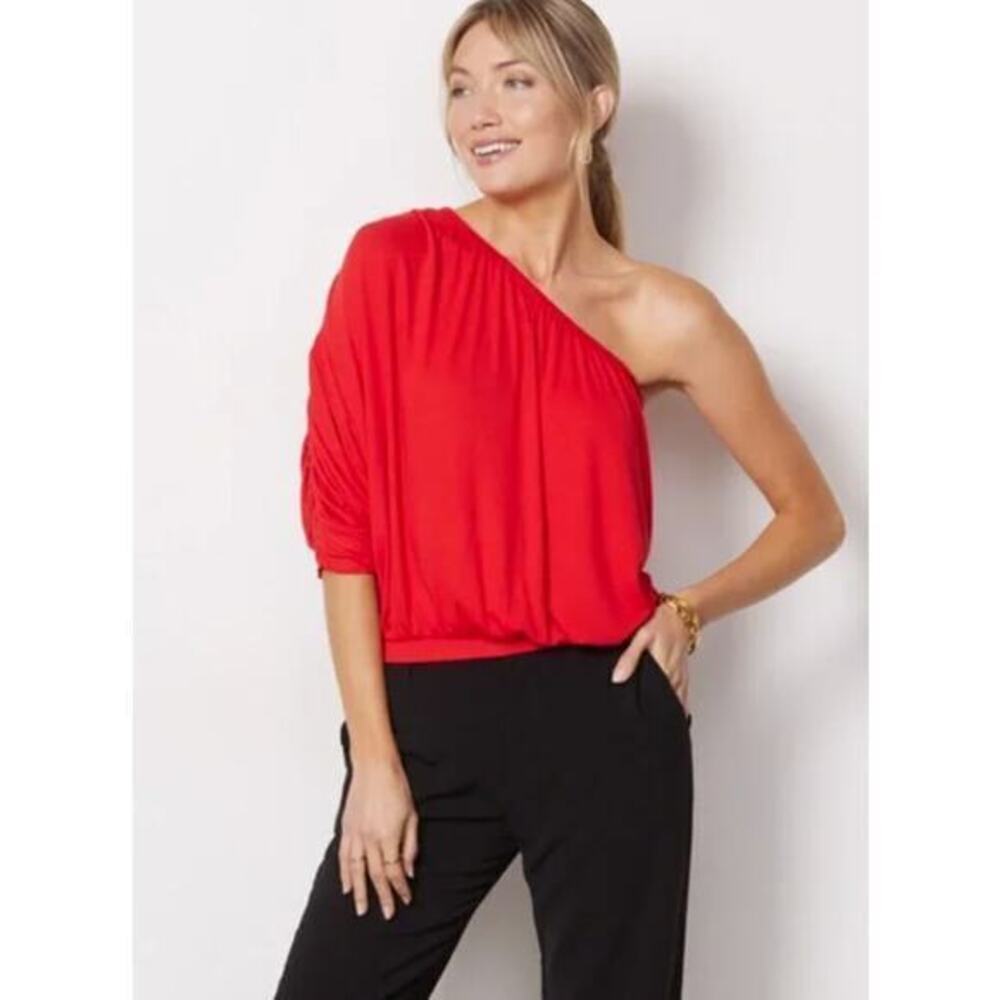 NWT LNA CLOTHING Ashra Ribbed One Shoulder Top Size Small